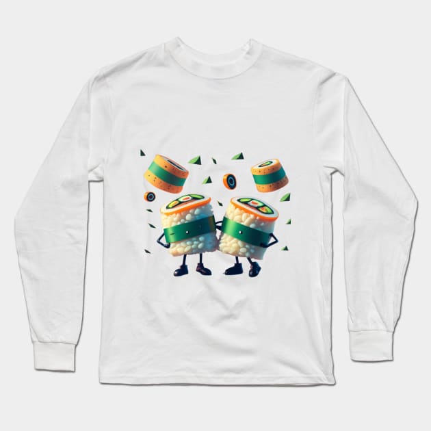 Sushi Hug Long Sleeve T-Shirt by BukovskyART